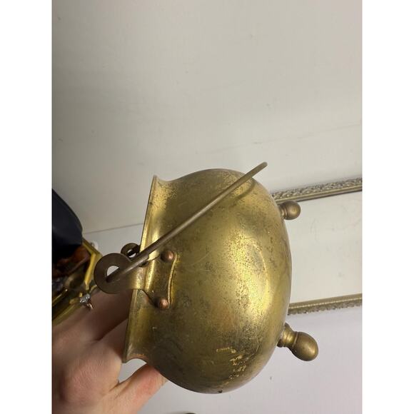 Vintage cauldron in bronze, bronze cauldron, vintage cauldron, Witches cauldron, - Picture 9 of 10